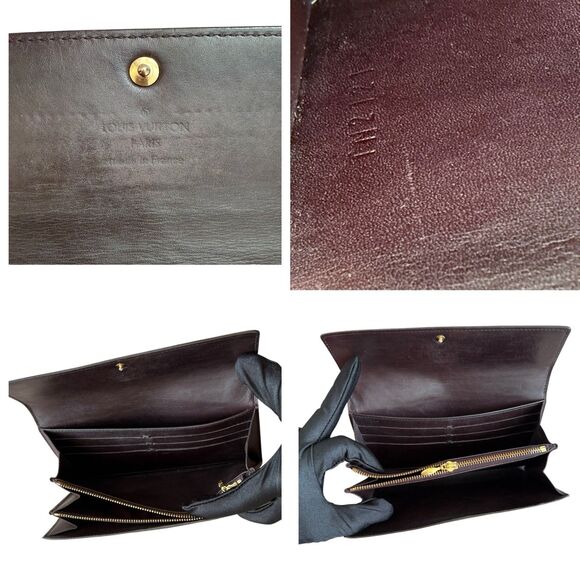 Authentic Louis Vuitton Bernie Monogram Patent Leather Long Wallet W/ COA Purple - Picture 6 of 8